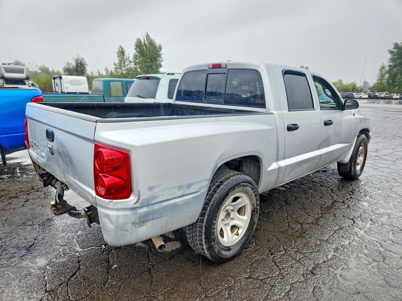 2007 Dodge Dakota Quad Slt Silver vin: 1D7HE48K87S127021