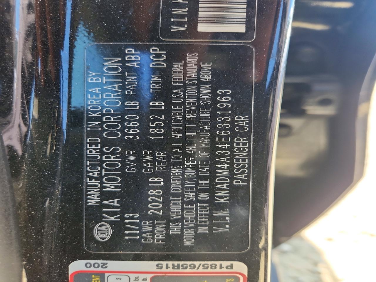 2014 Kia Rio Lx Black vin: KNADM4A34E6331963