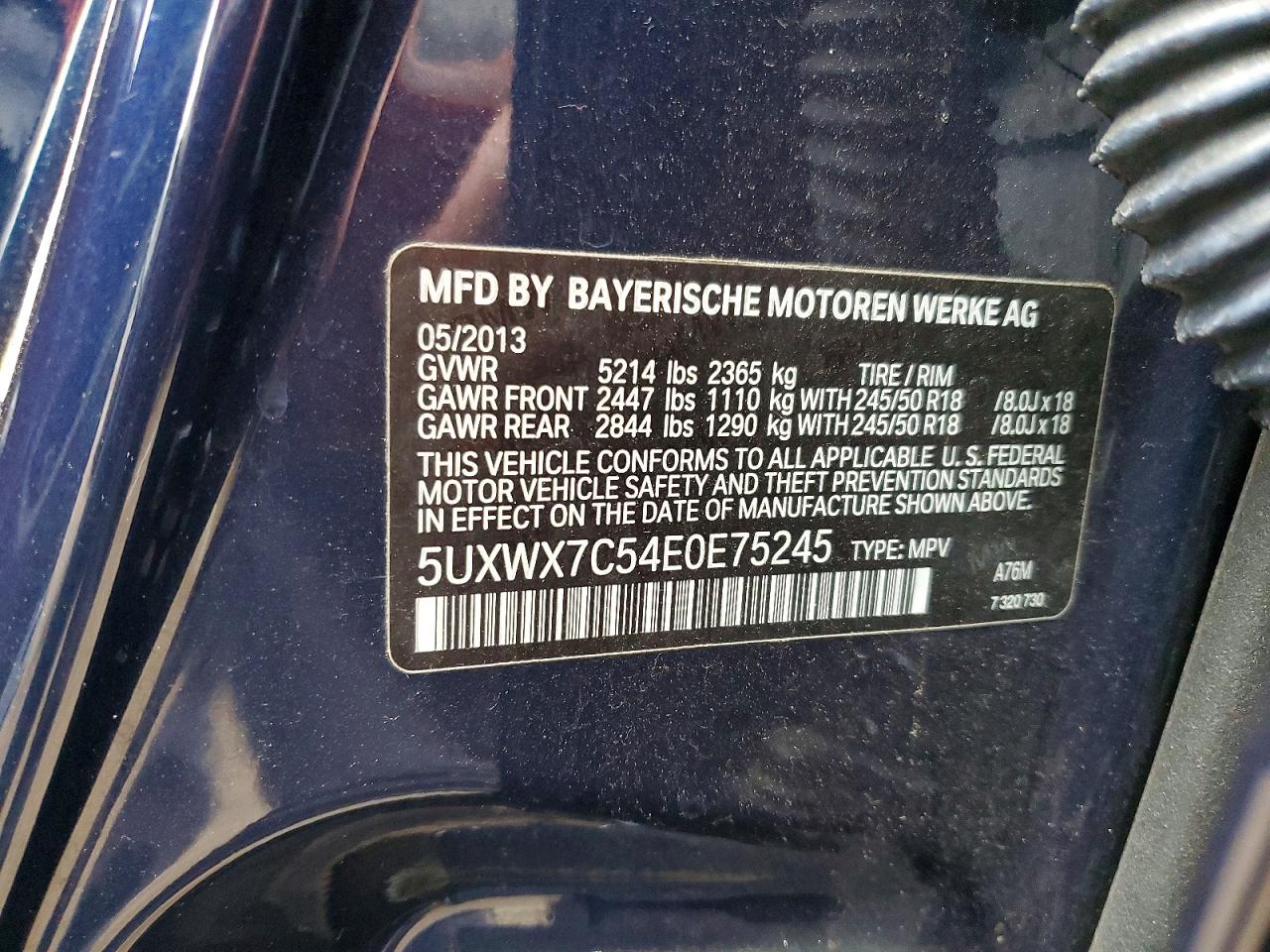 2014 Bmw X3 Xdrive35i Синий vin: 5UXWX7C54E0E75245