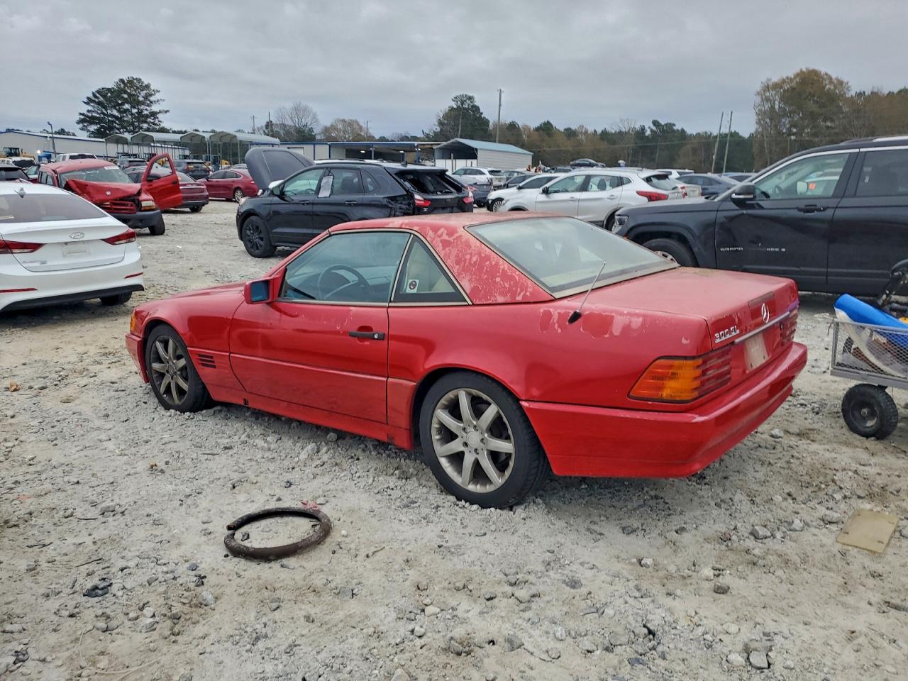 1991 Mercedes-benz 300 Sl Red vin: WDBFA61E9MF019572