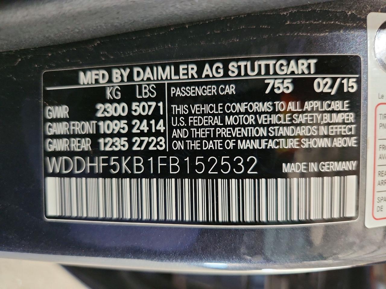 2015 Mercedes-benz E 350 Серый vin: WDDHF5KB1FB152532