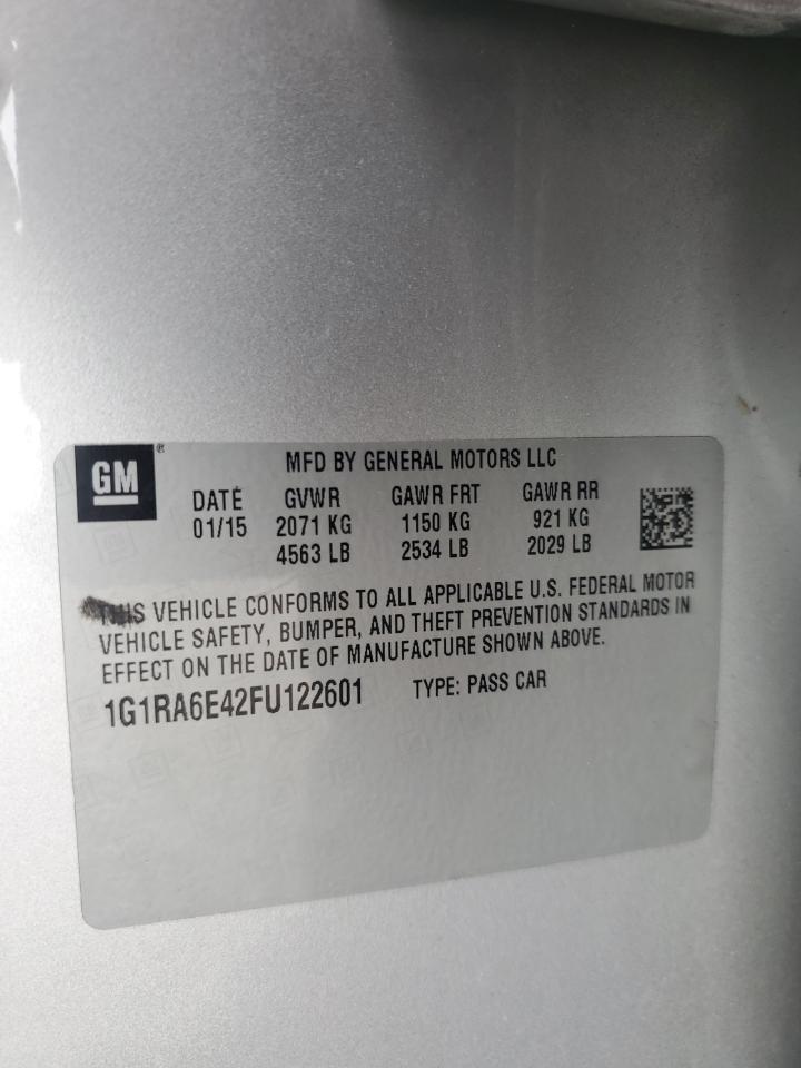 2015 Chevrolet Volt Silver vin: 1G1RA6E42FU122601