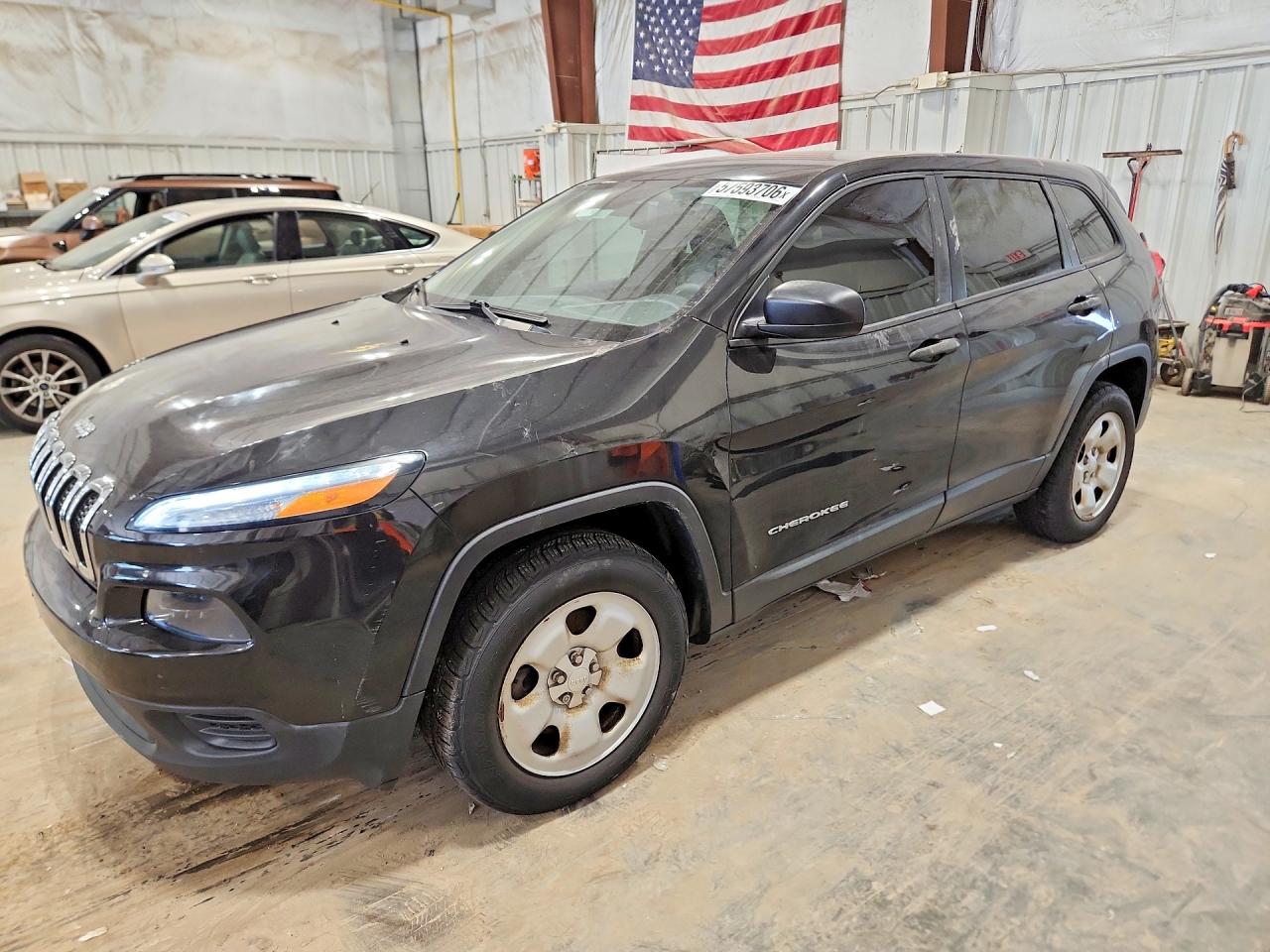 2014 Jeep Cherokee Sport Black vin: 1C4PJMAB9EW125179