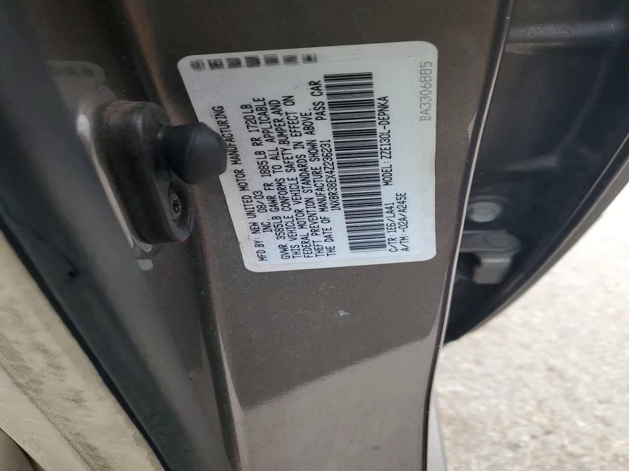 2004 Toyota Corolla Le Gray vin: 1NXBR38EX4Z236231