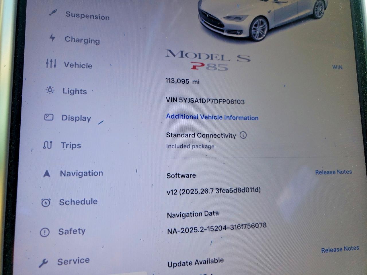 2013 Tesla Model S White vin: 5YJSA1DP7DFP06103
