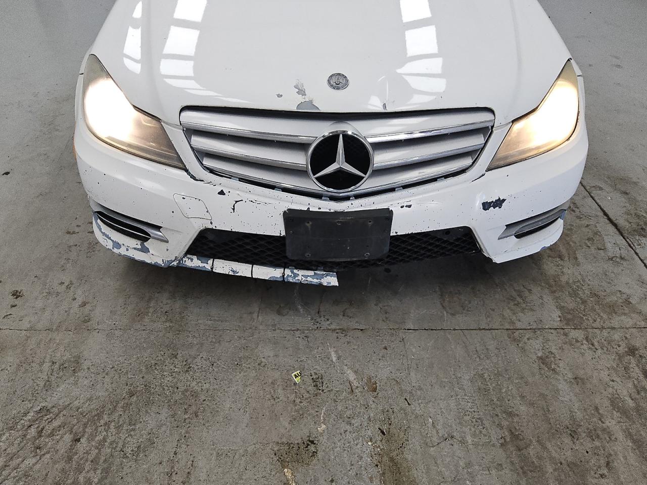 2013 Mercedes-benz C 300 4matic White vin: WDDGF8AB4DR297485 Damage: Front Bumper, Broken, Replacement Required