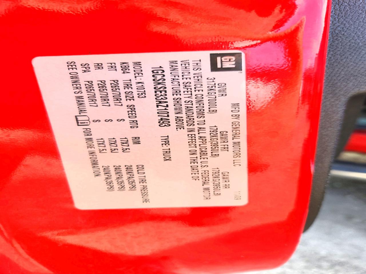 2010 Chevrolet Silverado K1500 Lt Red vin: 1GCSKSE33AZ107493