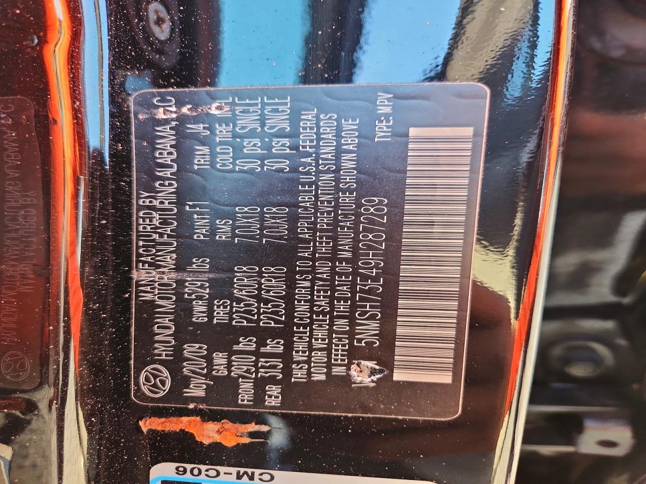 2009 Hyundai Santa Fe Se Черный vin: 5NMSH73E49H287289