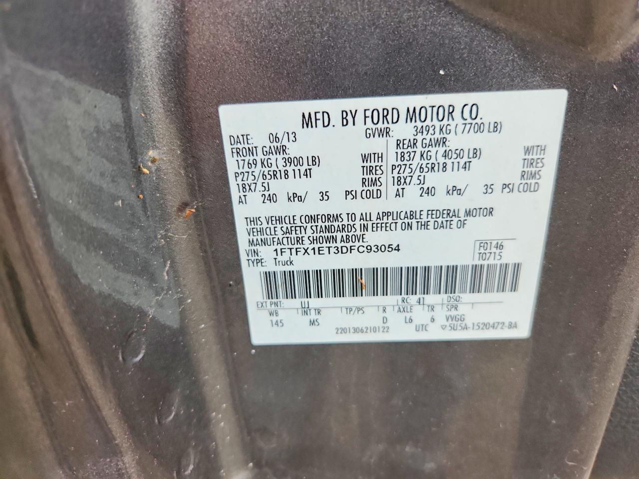 2013 Ford F150 Super Cab Gray vin: 1FTFX1ET3DFC93054