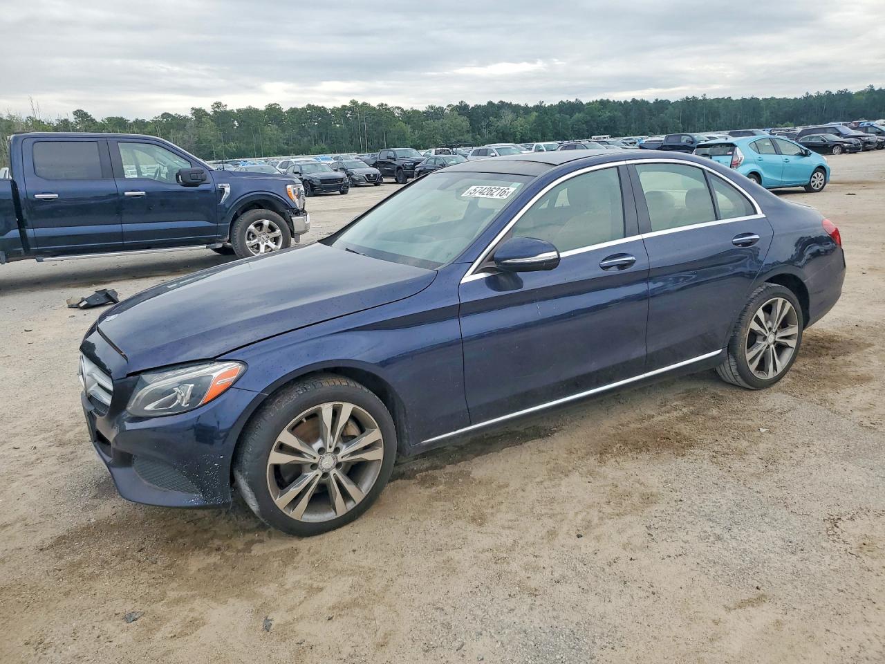 2015 Mercedes-benz C 300 4matic Blue vin: 55SWF4KB3FU041388