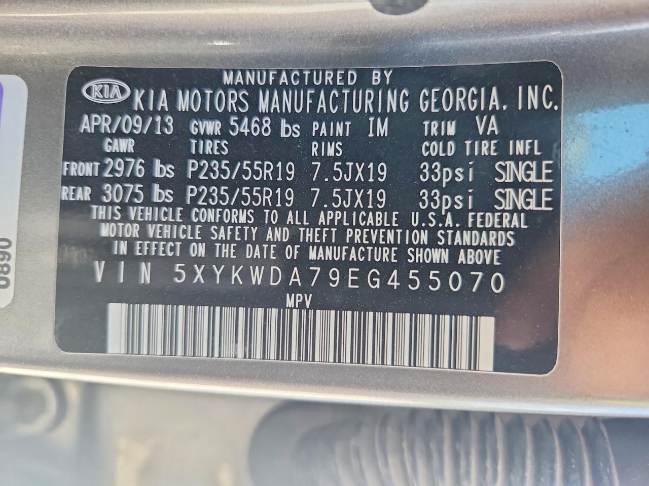 2014 Kia Sorento Sx Limited Gray vin: 5XYKWDA79EG455070