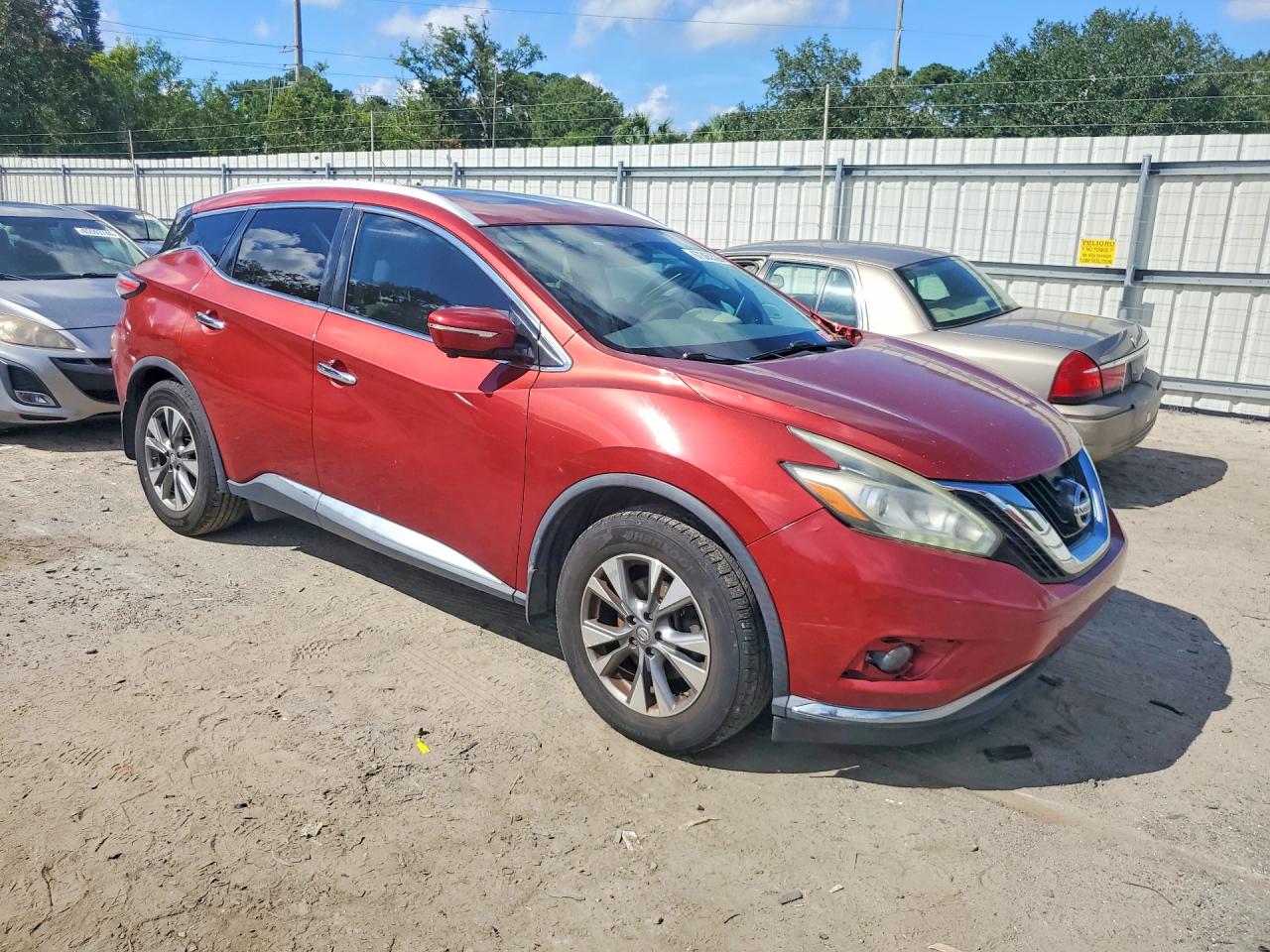 2015 Nissan Murano Sl Red vin: 5N1AZ2MG7FN272792