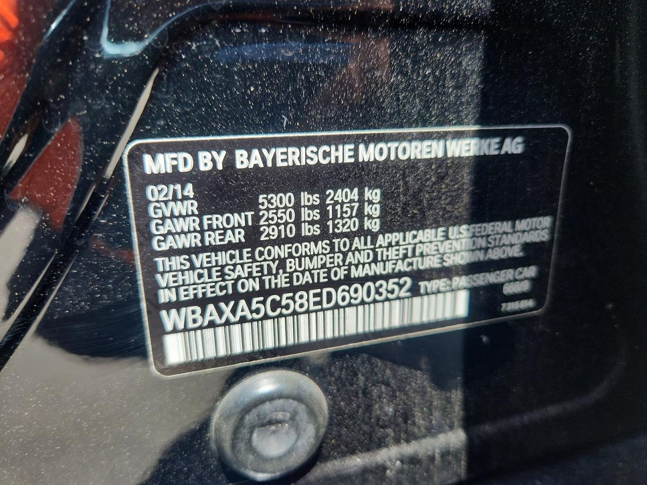 2014 Bmw 535 D Black vin: WBAXA5C58ED690352