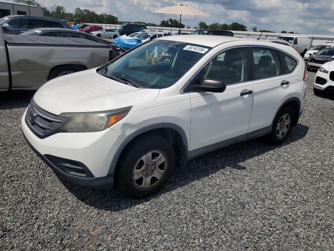 2012 Honda Cr-v Lx White vin: 5J6RM3H39CL020188
