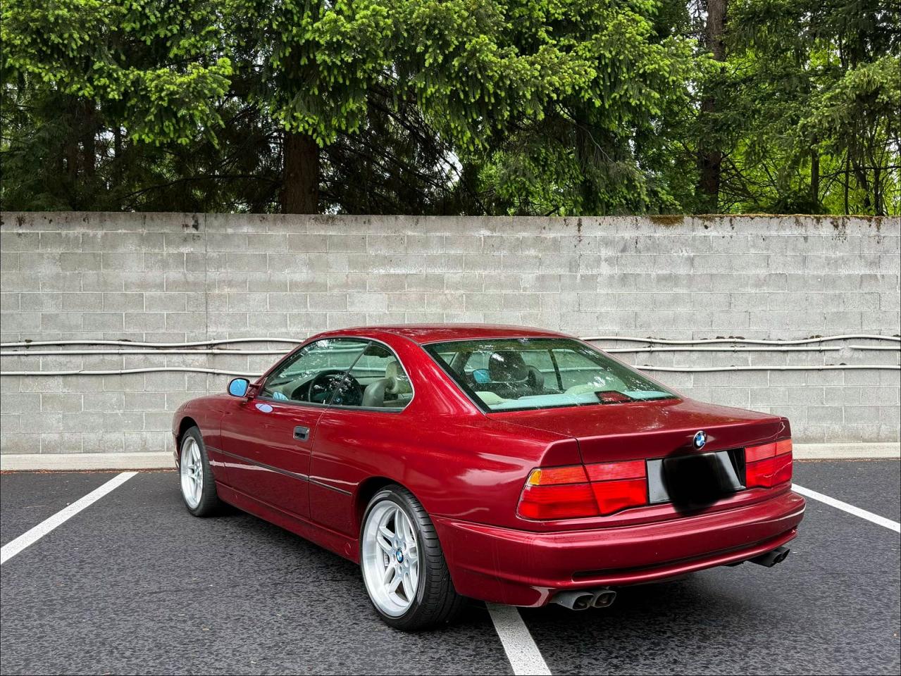 1991 Bmw 850 I Automatic Burgundy vin: WBAEG2319MCB73201