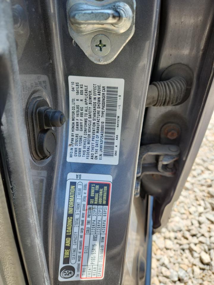 2010 Honda Civic Hybrid Gray vin: JHMFA3F25AS005510