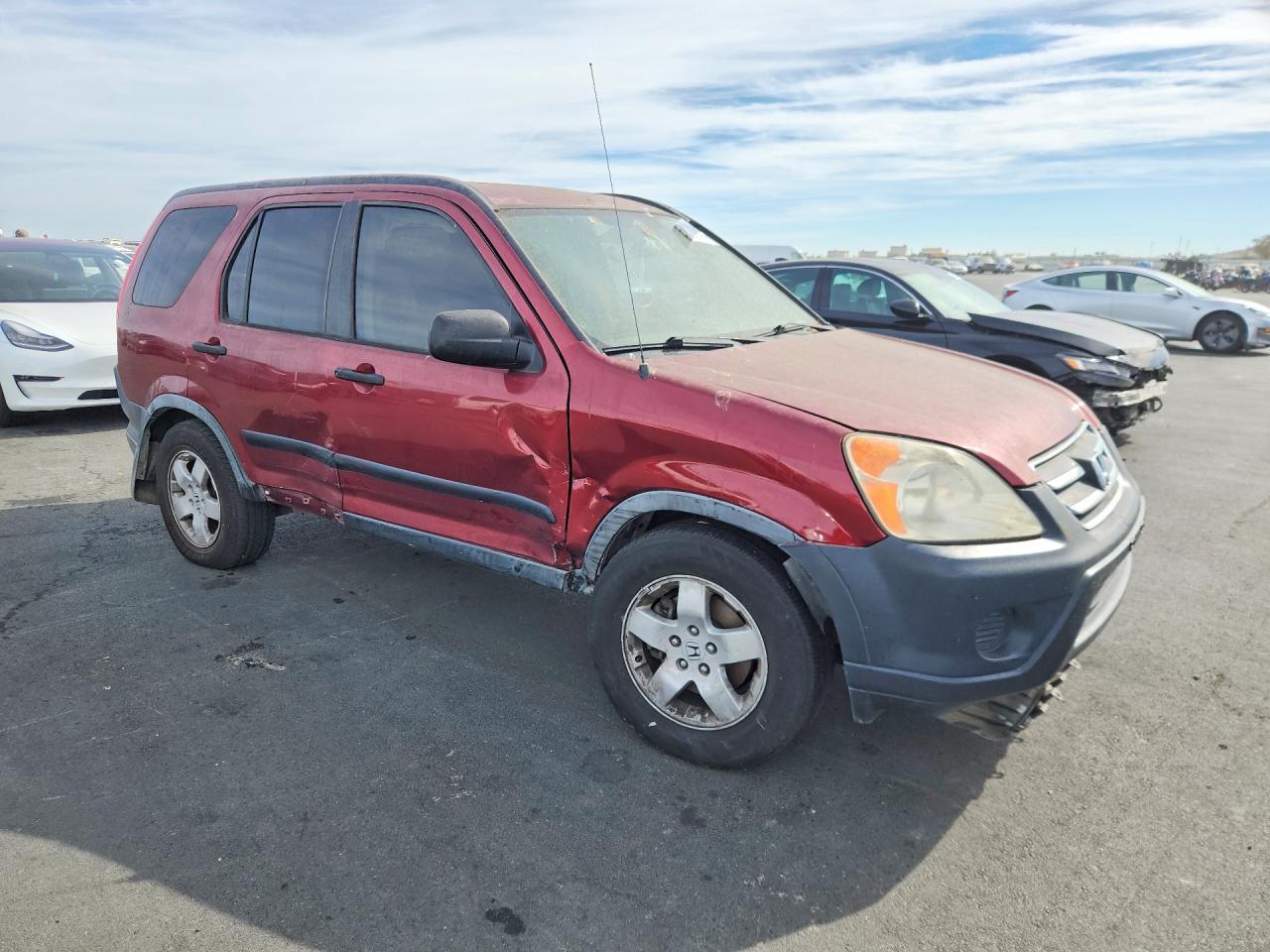 2006 Honda Cr-v Lx Burgundy vin: JHLRD68516C027684
