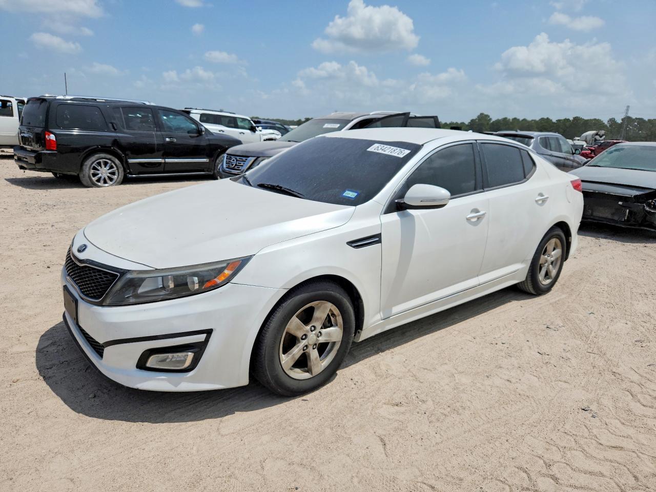 2015 Kia Optima Lx White vin: KNAGM4A77F5653522