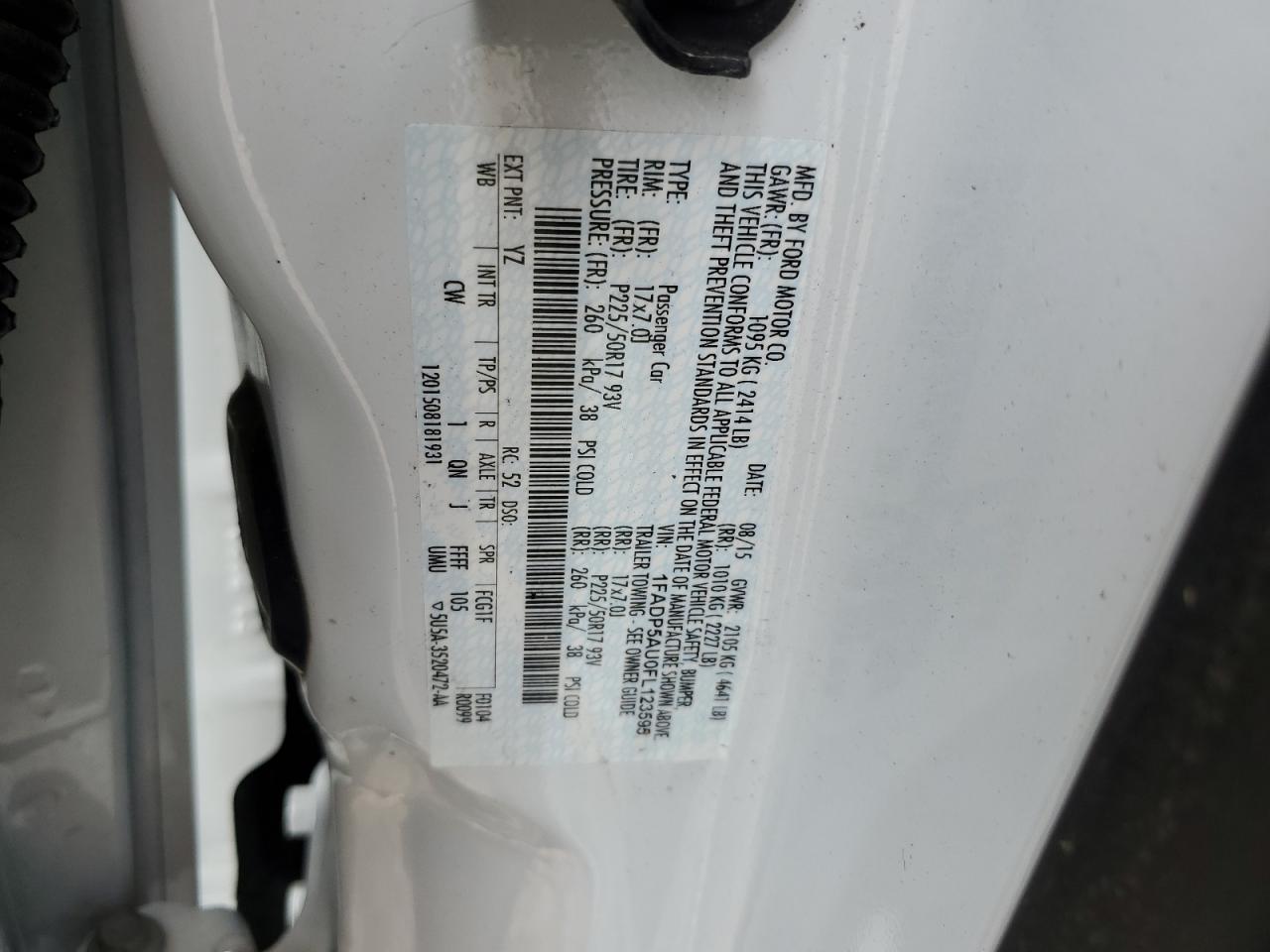 2015 Ford C-max Se White vin: 1FADP5AU0FL123595