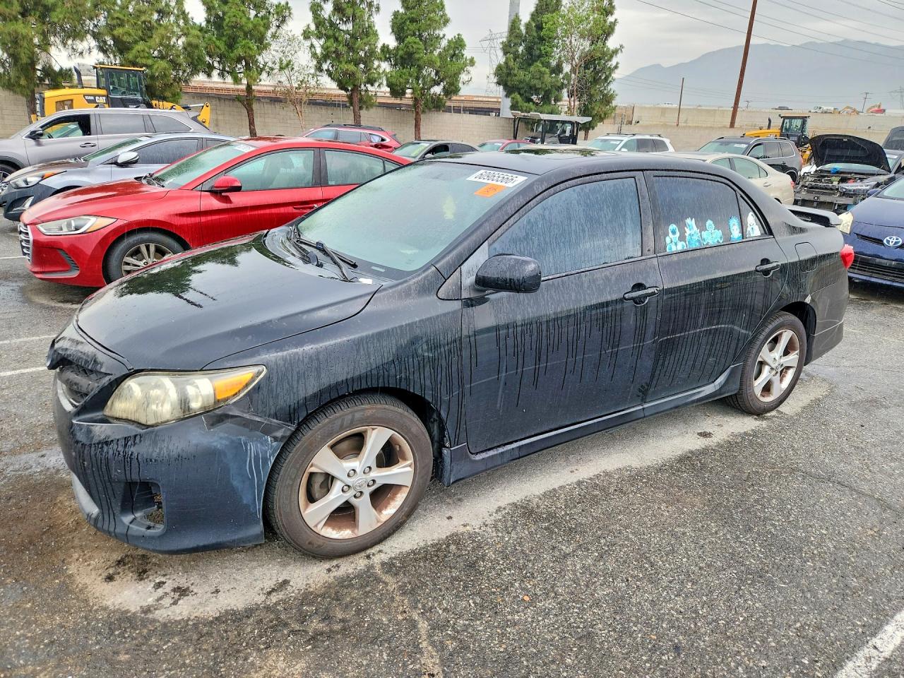 2011 Toyota Corolla S Black vin: 2T1BU4EE7BC579053