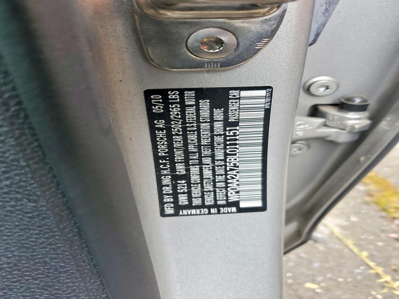 2011 Porsche Panamera 2 Silver vin: WP0AA2A75BL011151