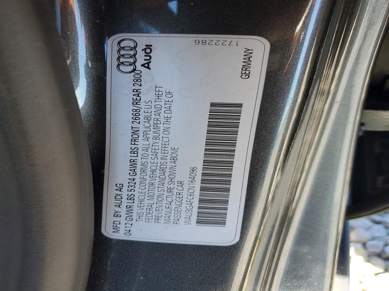2012 Audi A7 Prestige Gray vin: WAU3GAFC6CN164096