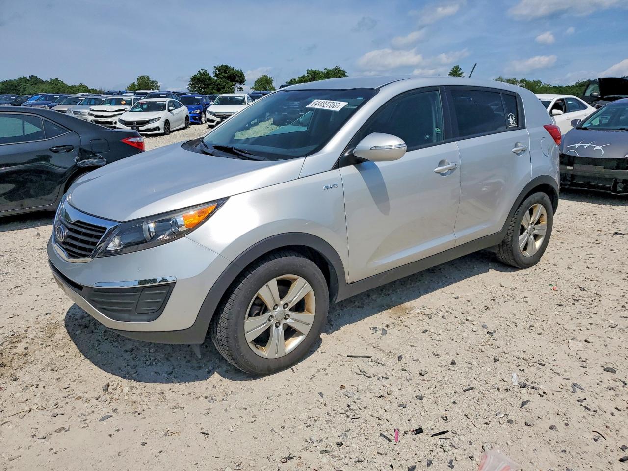2012 Kia Sportage Lx Silver vin: KNDPBCA22C7307899