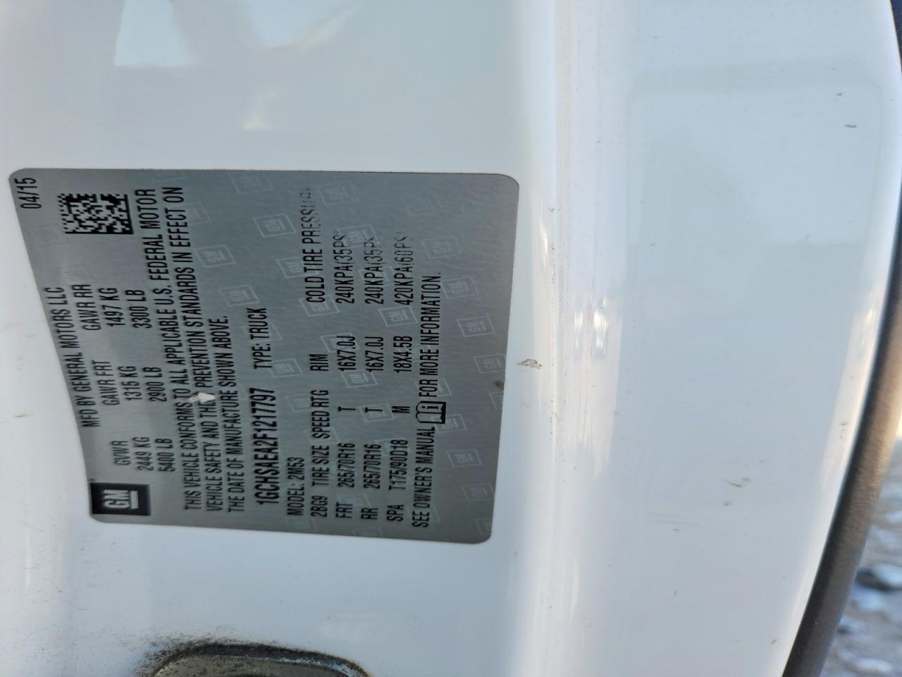 2015 Chevrolet Colorado White vin: 1GCHSAEA2F1217797