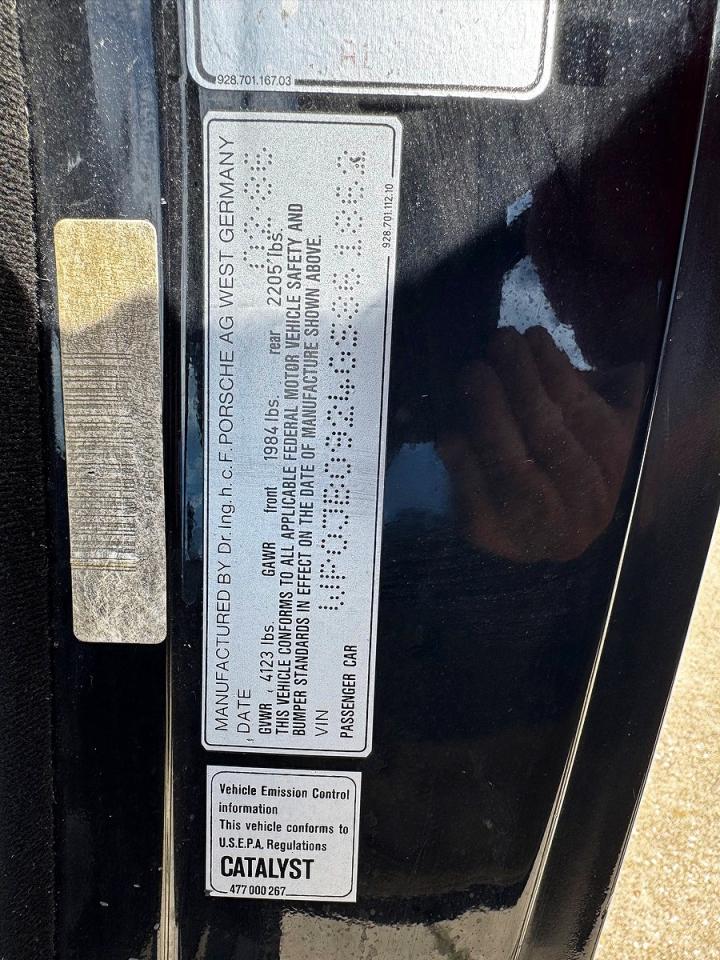 1986 Porsche 928 S Black vin: WP0JB0924GS861862