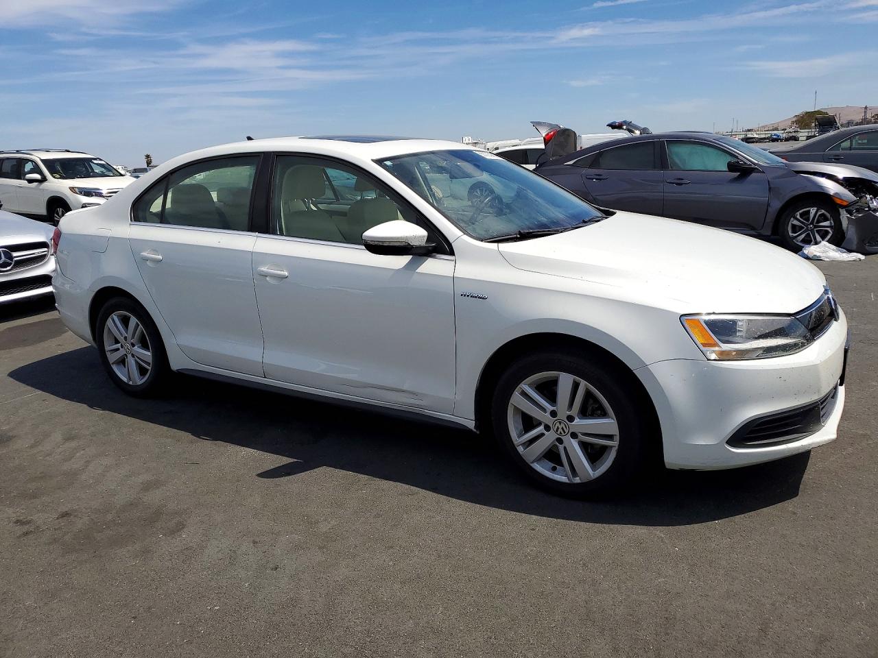 2013 Volkswagen Jetta Hybrid White vin: 3VW637AJ3DM251211