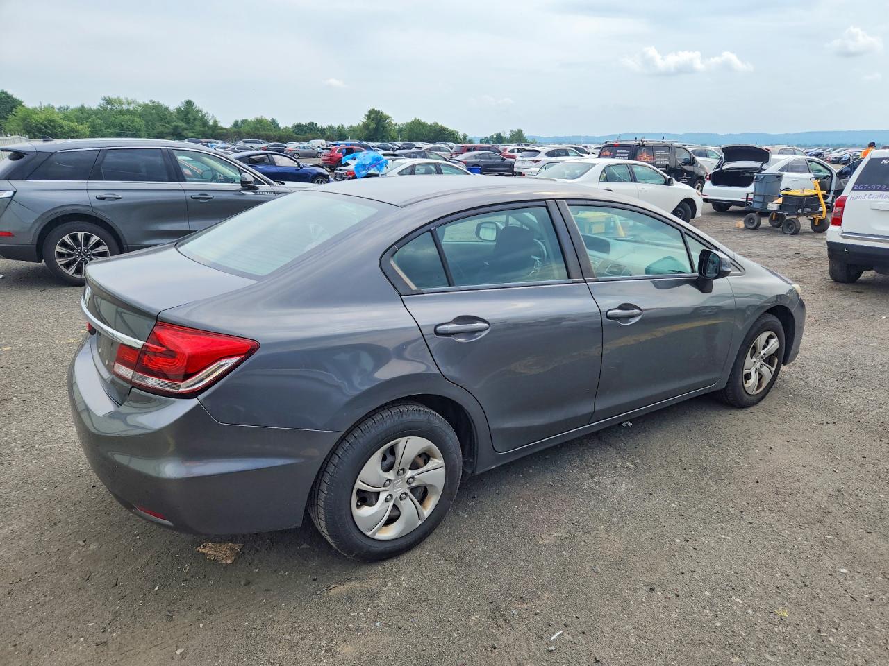 2013 Honda Civic Lx Gray vin: 2HGFB2F55DH536206