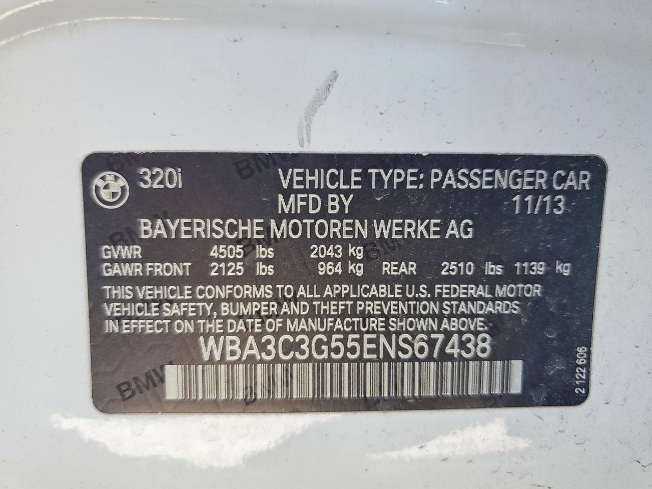 2014 Bmw 320 I Xdrive Белый vin: WBA3C3G55ENS67438