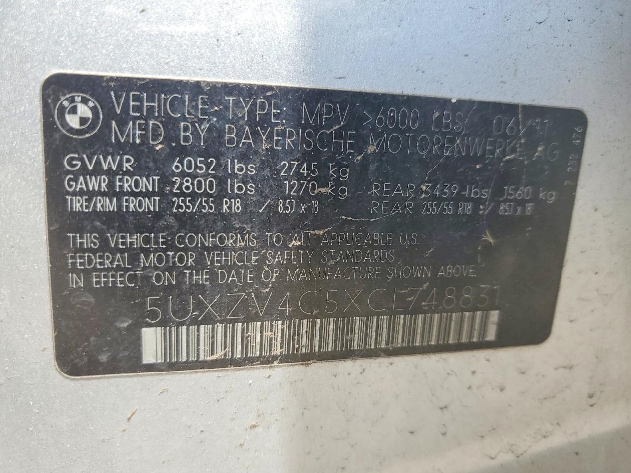 2012 Bmw X5 Xdrive35i Silver vin: 5UXZV4C5XCL748831