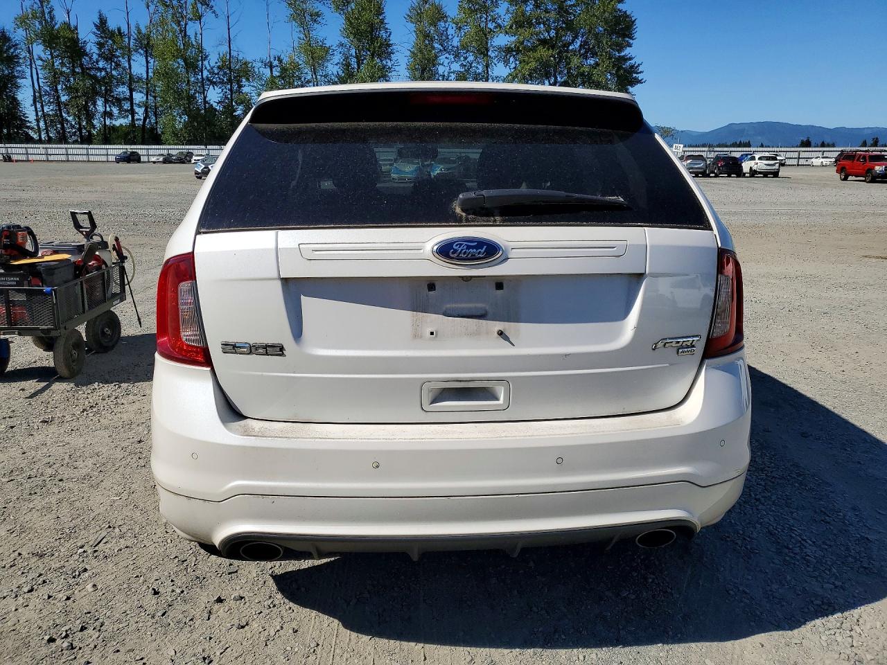 2013 Ford Edge Sport White vin: 2FMDK4AK7DBE00396