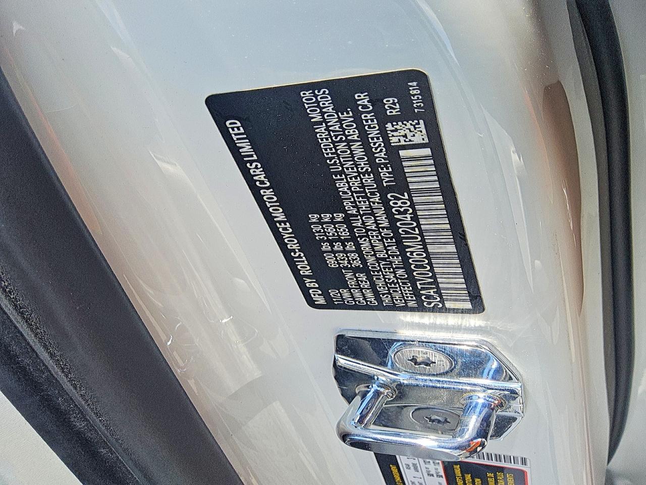 2021 Rolls-royce Ghost White vin: SCATV0C06MU204382