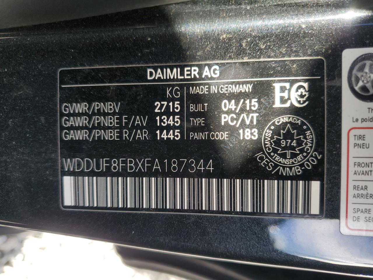 2015 Mercedes-benz S 550 4matic Черный vin: WDDUF8FBXFA187344