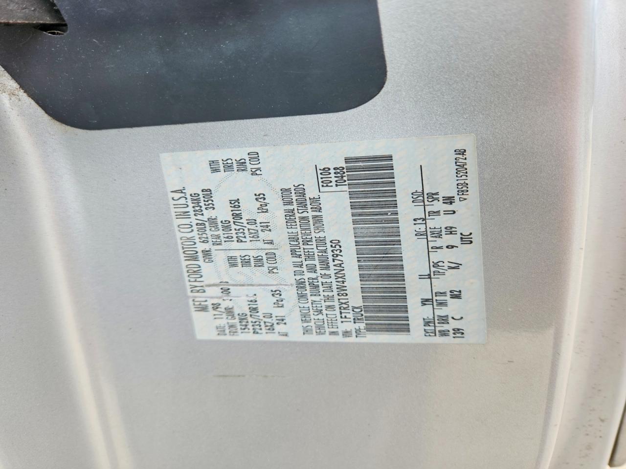 1999 Ford F150 Silver vin: 1FTRX18W4XNA79350