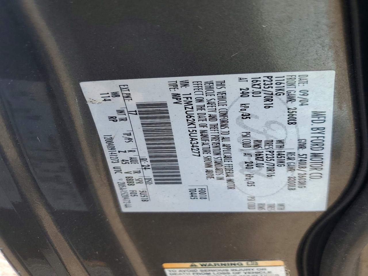 2005 Ford Explorer Xls Black vin: 1FMZU62K15UA34277