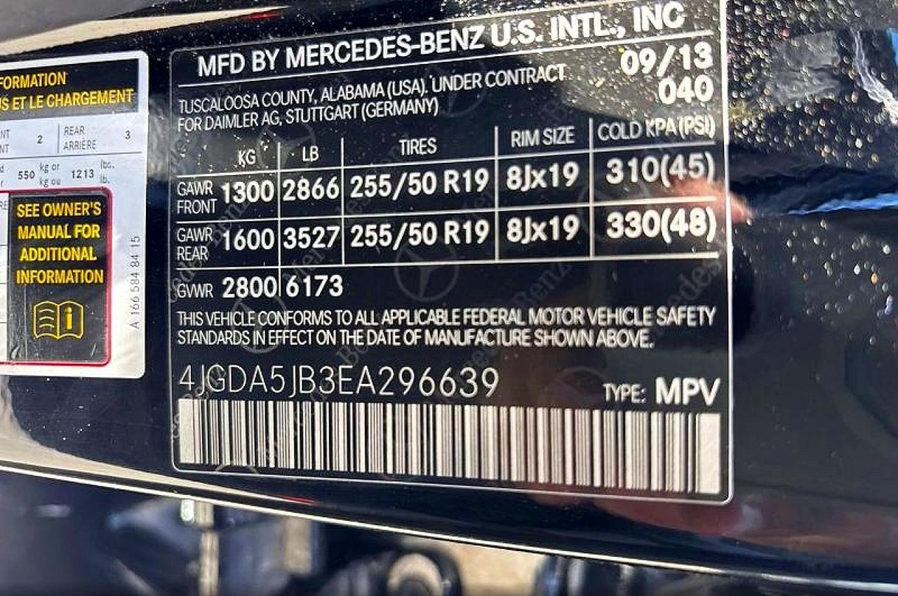 2014 Mercedes-benz Ml 350 Черный vin: 4JGDA5JB3EA296639