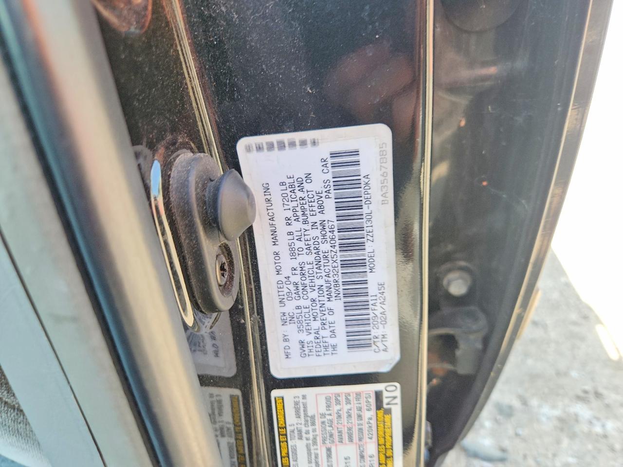 2005 Toyota Corolla Ce Black vin: 1NXBR32EX5Z406467