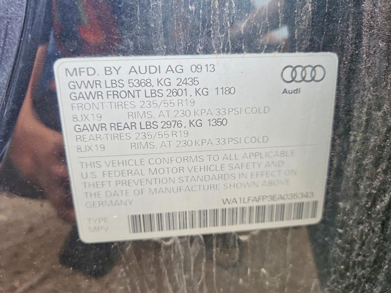 2014 Audi Q5 Premium Plus Blue vin: WA1LFAFP3EA035343