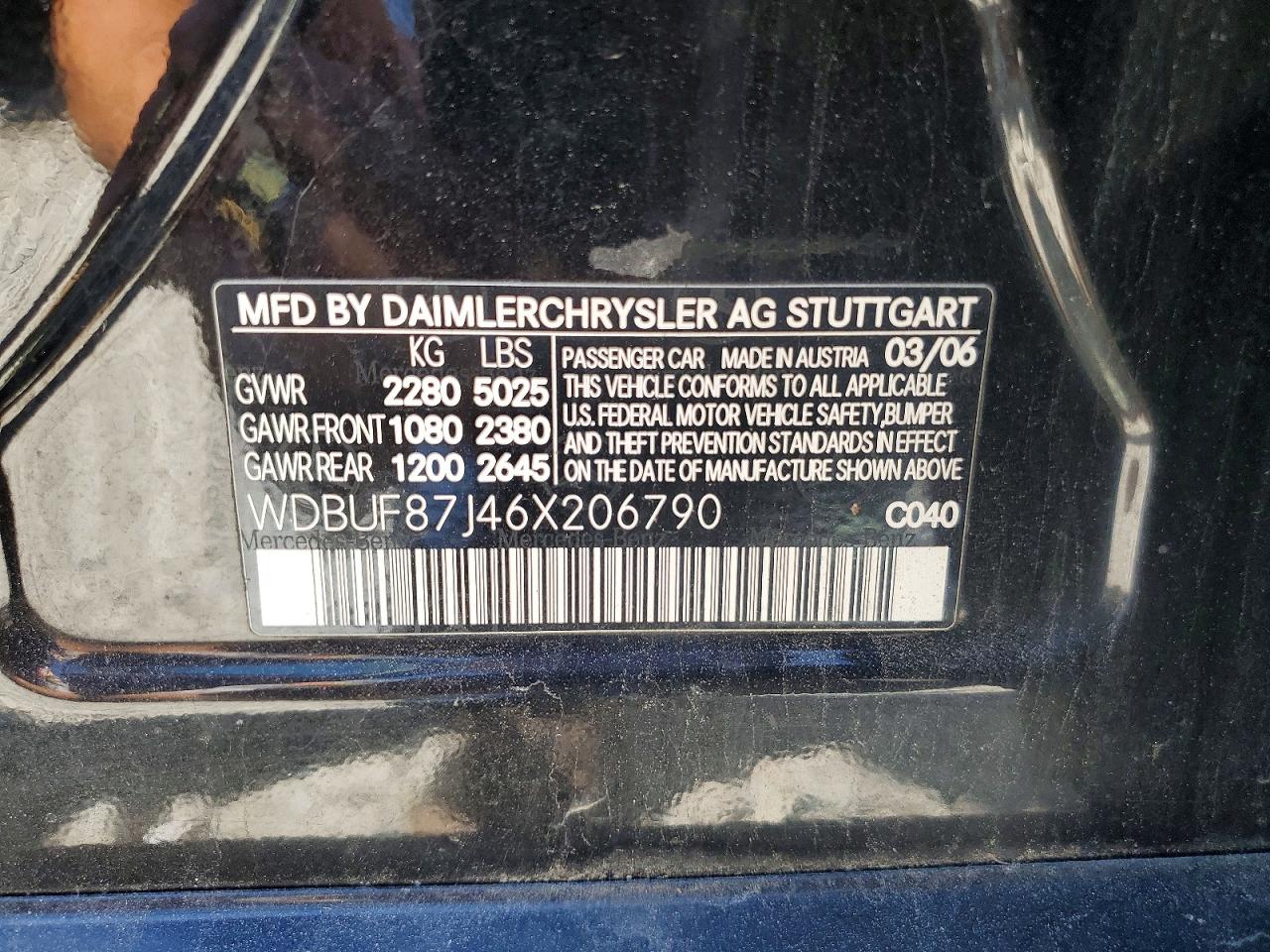 2006 Mercedes-benz E 350 4matic Black vin: WDBUF87J46X206790