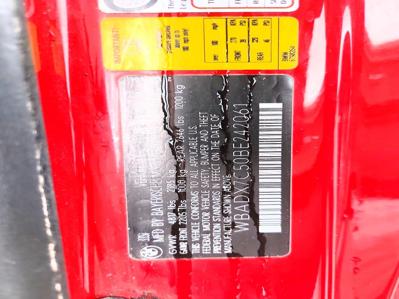 2011 Bmw 335 I Red vin: WBADX7C50BE242061
