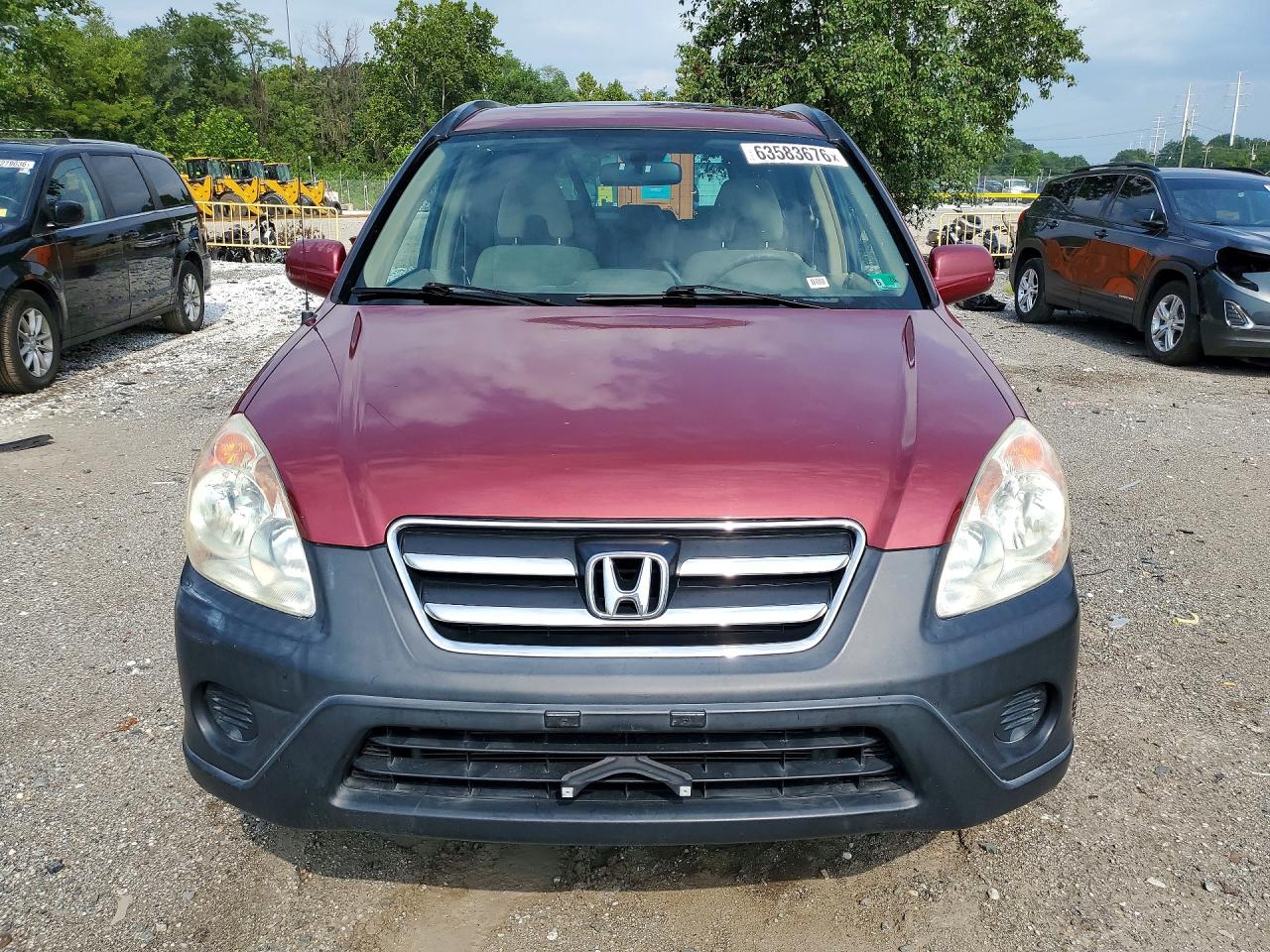 2005 Honda Cr-v Ex Red vin: SHSRD78845U329297