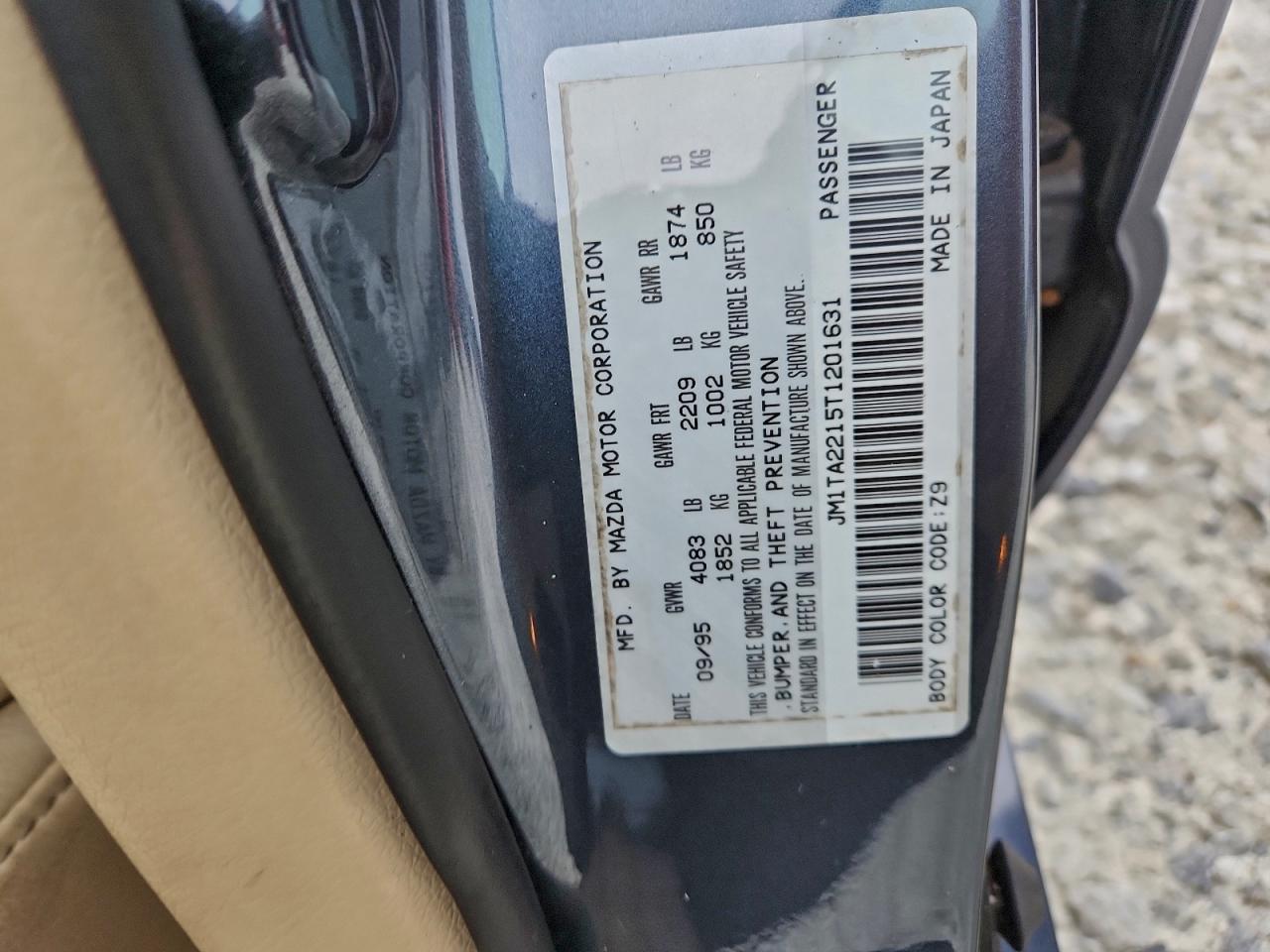 1996 Mazda Millenia Base Gray vin: JM1TA2215T1201631