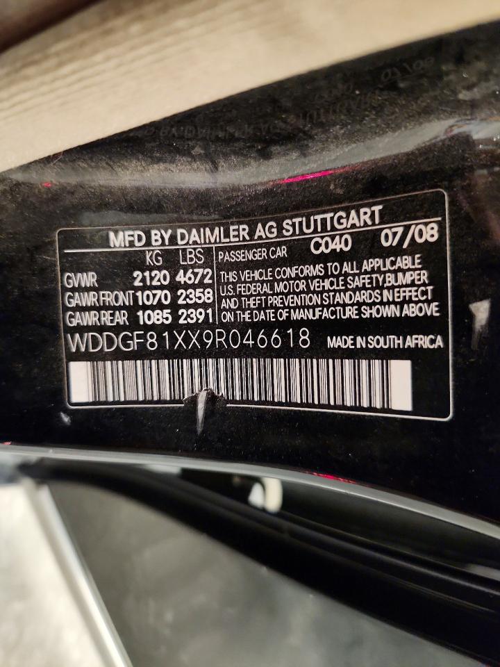 2009 Mercedes-benz C 300 4matic Black vin: WDDGF81XX9R046618