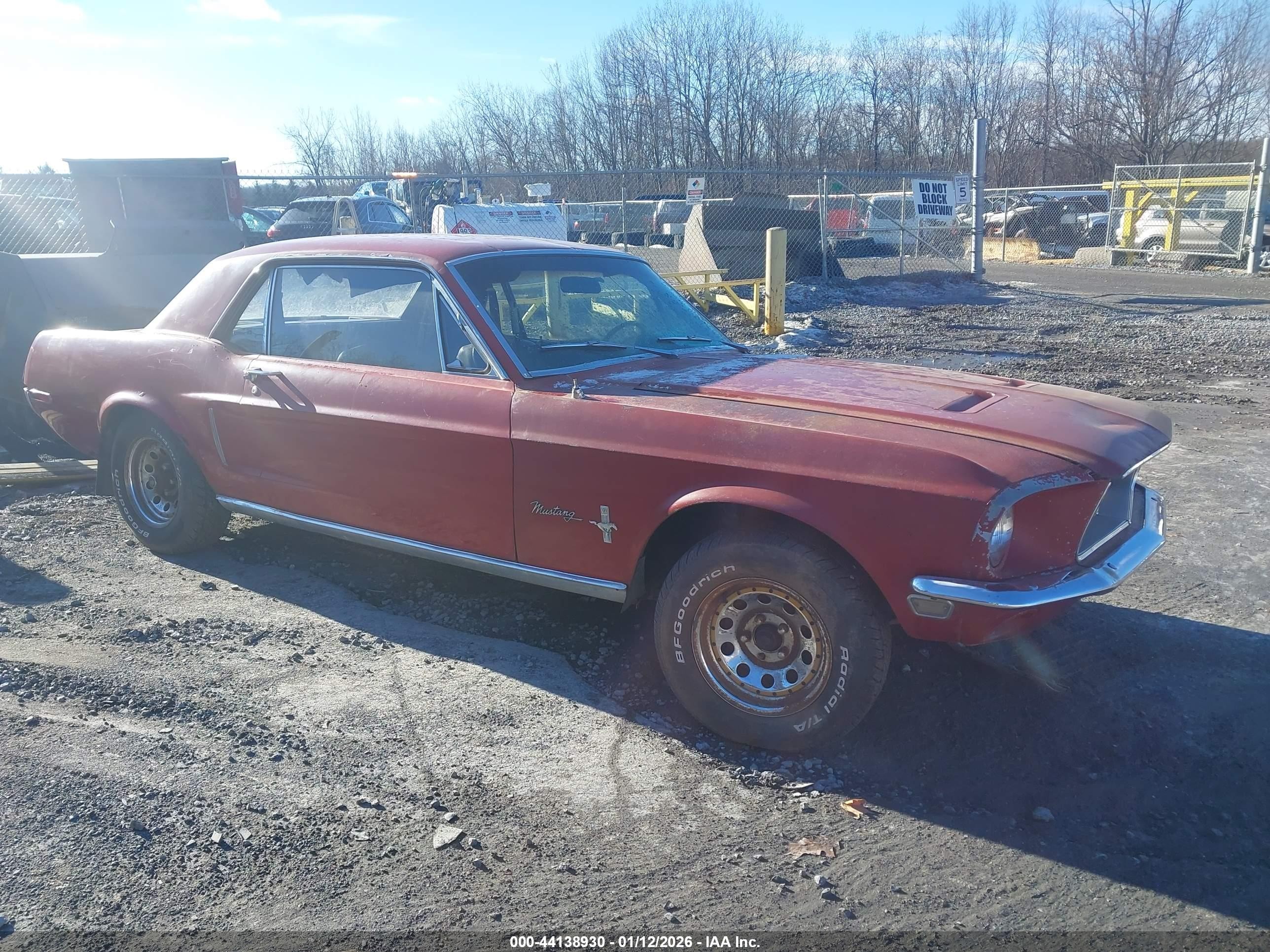 1968 Ford Mustang   Red vin: 8T01C198605      