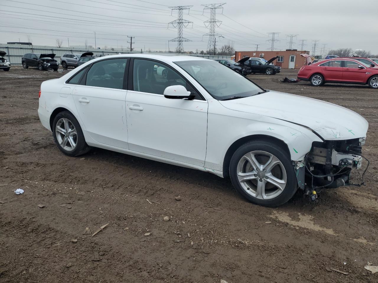 2013 Audi A4 Premium White vin: WAUBFAFL5DN023407
