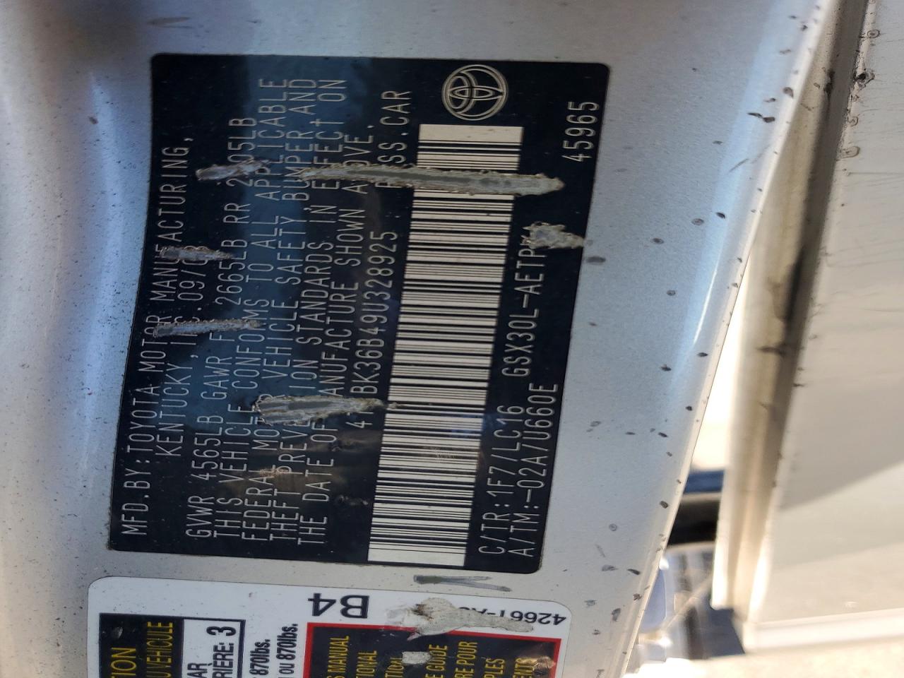 2009 Toyota Avalon Limited Silver vin: 4T1BK36B49U328925