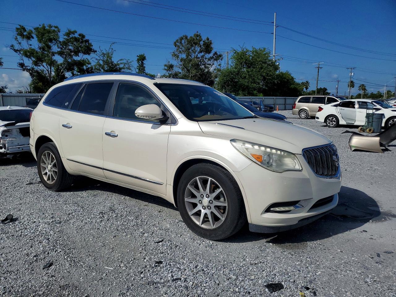 2014 Buick Enclave White vin: 5GAKRBKDXEJ327096